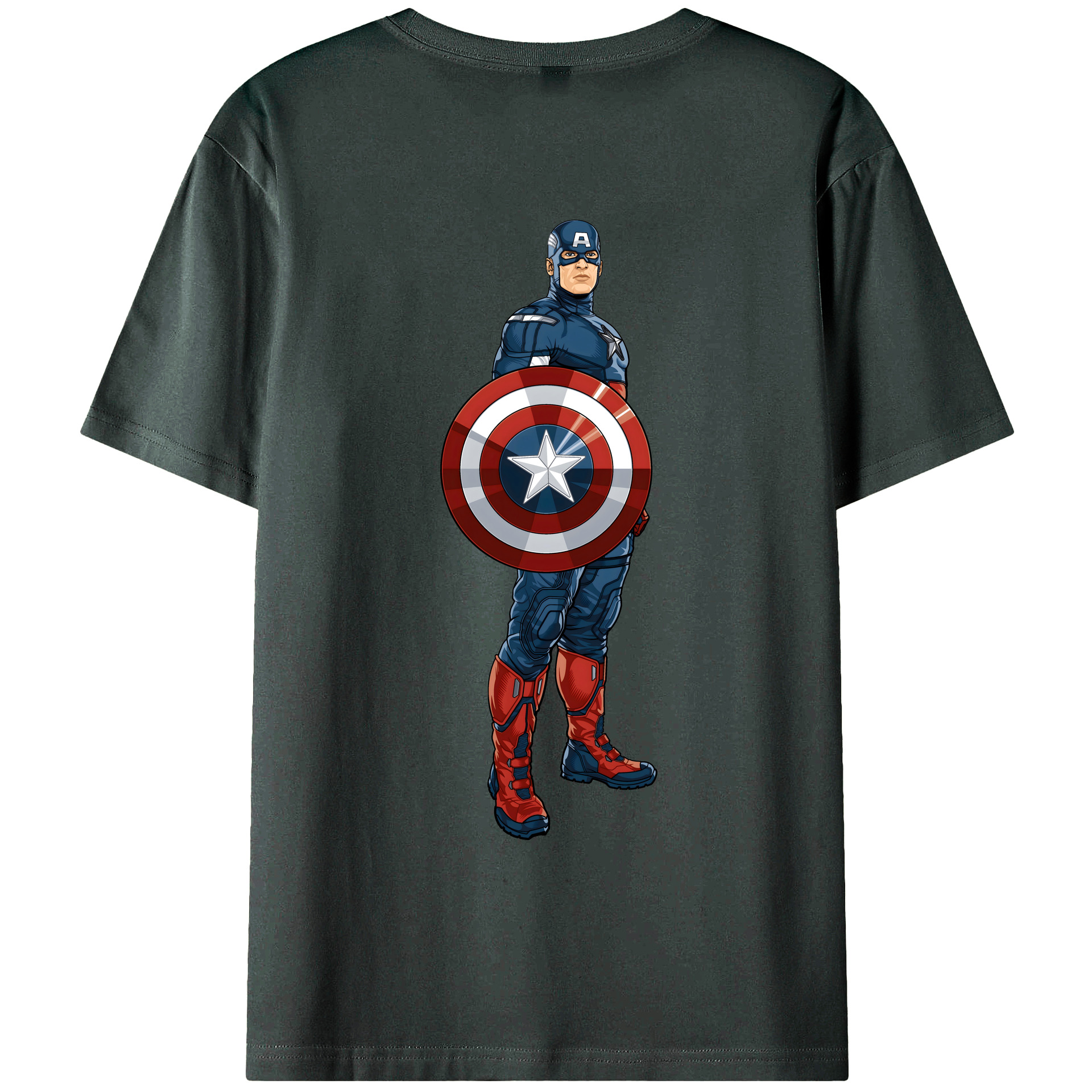 （画像用） アベンジャーズ The Avengers 綿100％ メンズ半袖Tシャツ（バックプリント） 通気性